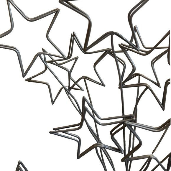 Vintage Metal Star Photo/Note Holder With Tiered Base - 18" Tall Rustic Gray Fin - Picture 4 of 7